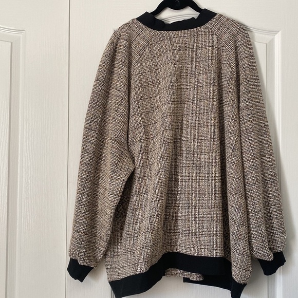 Issac Mizrahi Tweed Bomber Jacket Gold Women’s Size 4X - Picture 2 of 2